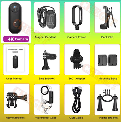 4K Motorcycle Mini Recorder Finger WIFI Action Camera Lightweight POV Motorcycle Road Sport Cam Bicycle Vlog Pet Body Camera