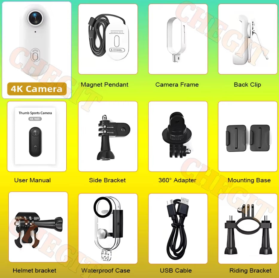 4K Motorcycle Mini Recorder Finger WIFI Action Camera Lightweight POV Motorcycle Road Sport Cam Bicycle Vlog Pet Body Camera